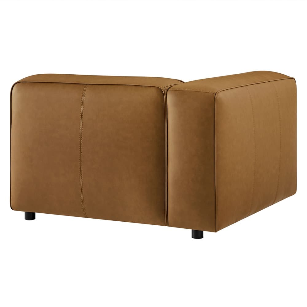 Auren Upholstered Vegan Leather Modular Left Armchair in Camel by Modway - Image 5