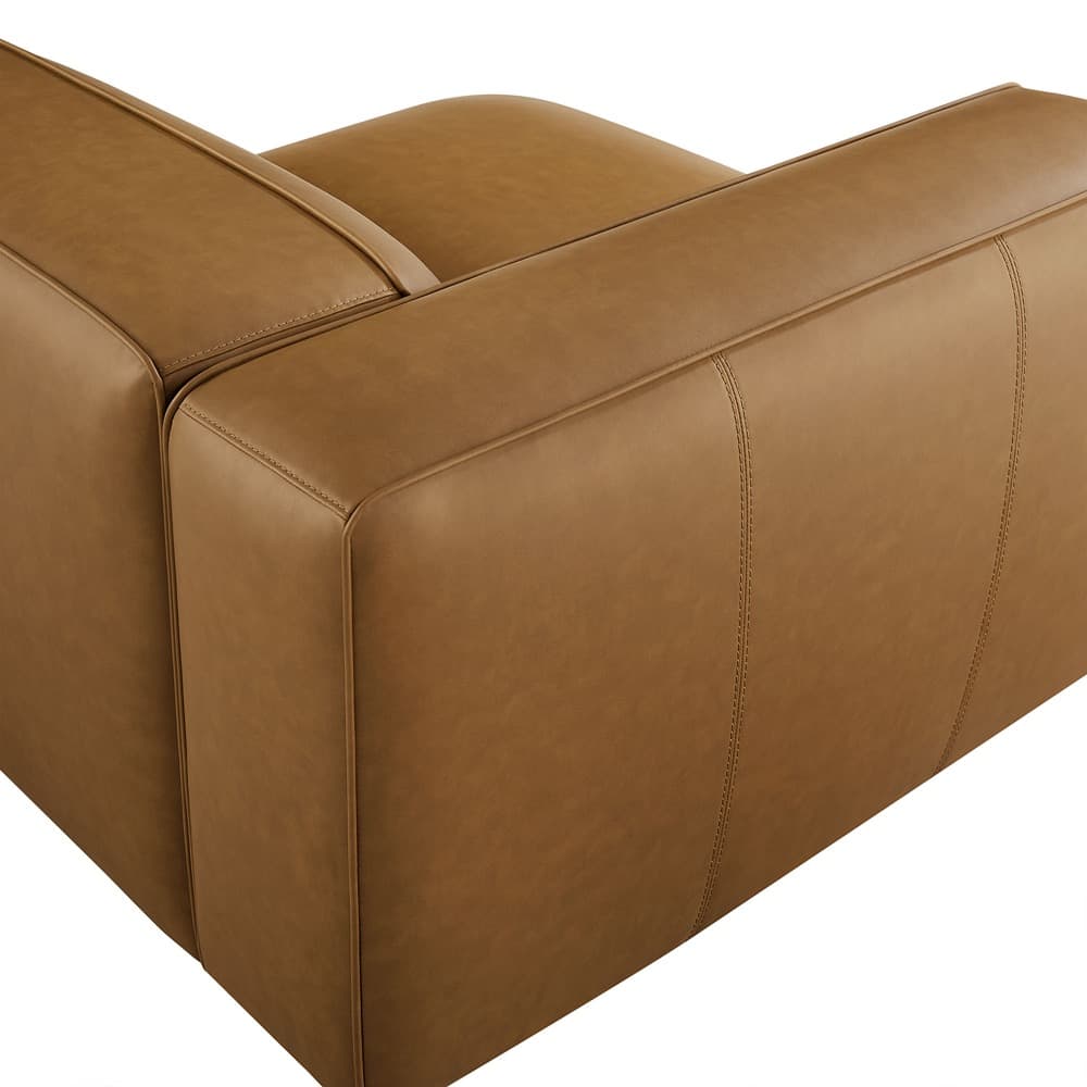 Auren Upholstered Vegan Leather Modular Left Armchair in Camel by Modway - Image 7