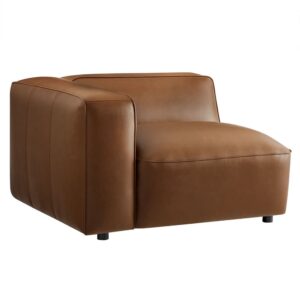 Auren Upholstered Vegan Leather Modular Left Armchair in Coffee by Modway