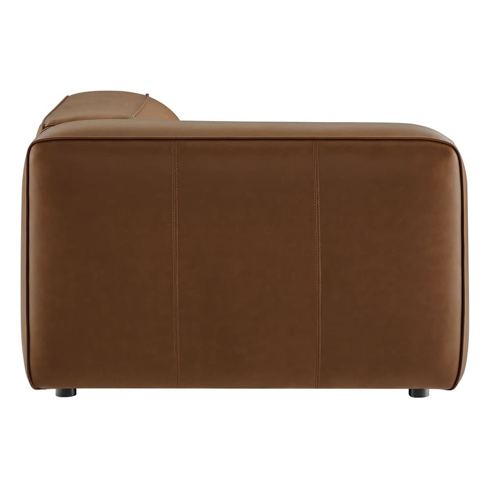 Auren Upholstered Vegan Leather Modular Left Armchair in Coffee by Modway - Image 4
