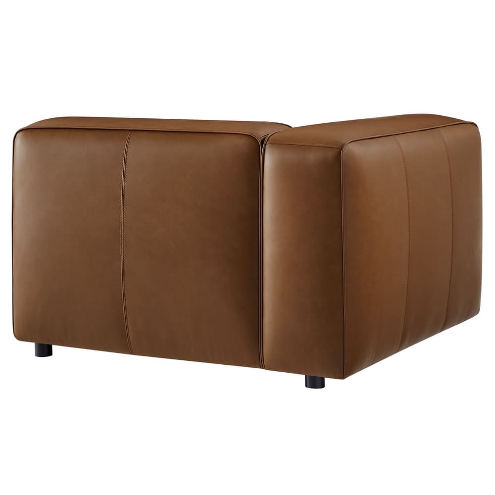 Auren Upholstered Vegan Leather Modular Left Armchair in Coffee by Modway - Image 5
