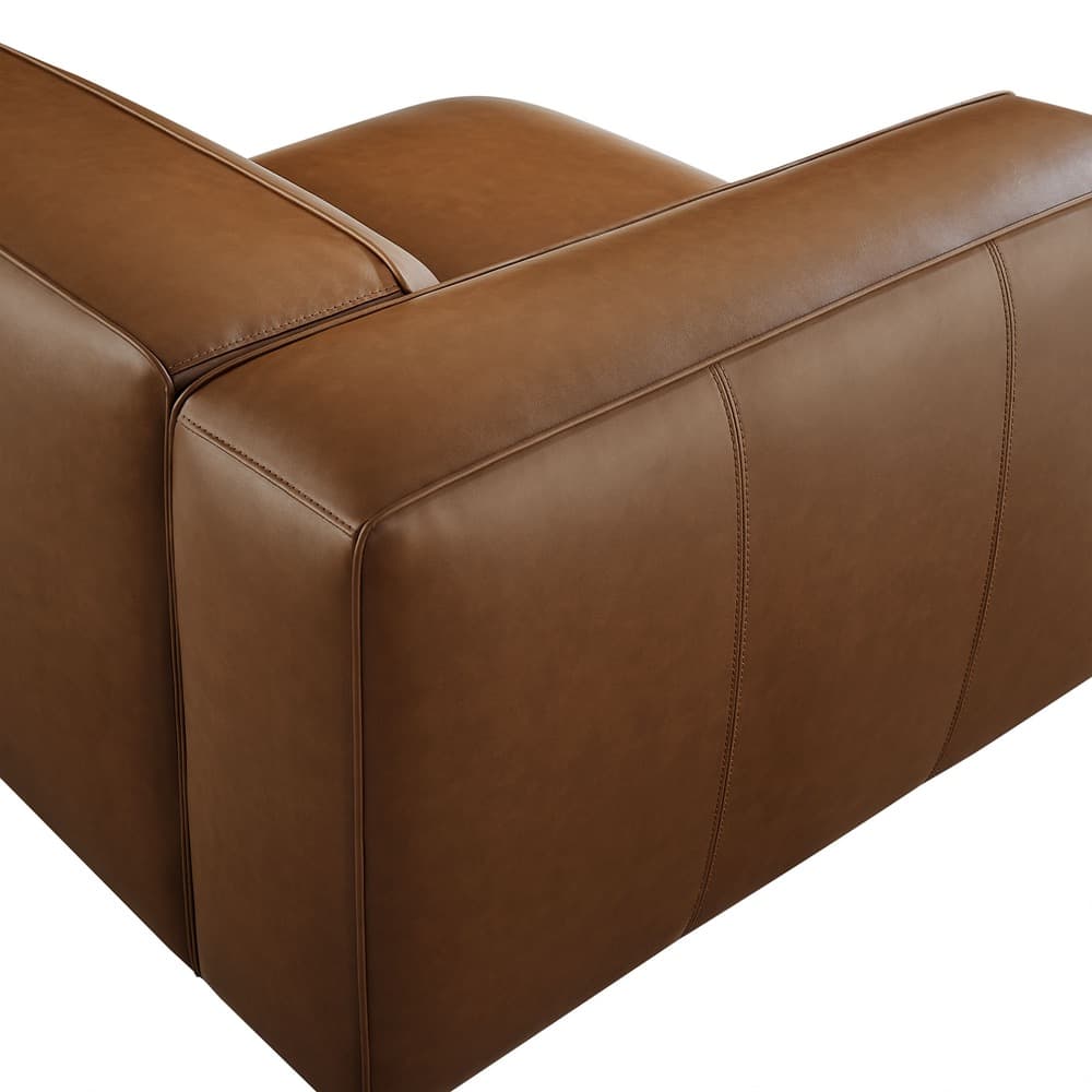 Auren Upholstered Vegan Leather Modular Left Armchair in Coffee by Modway - Image 7
