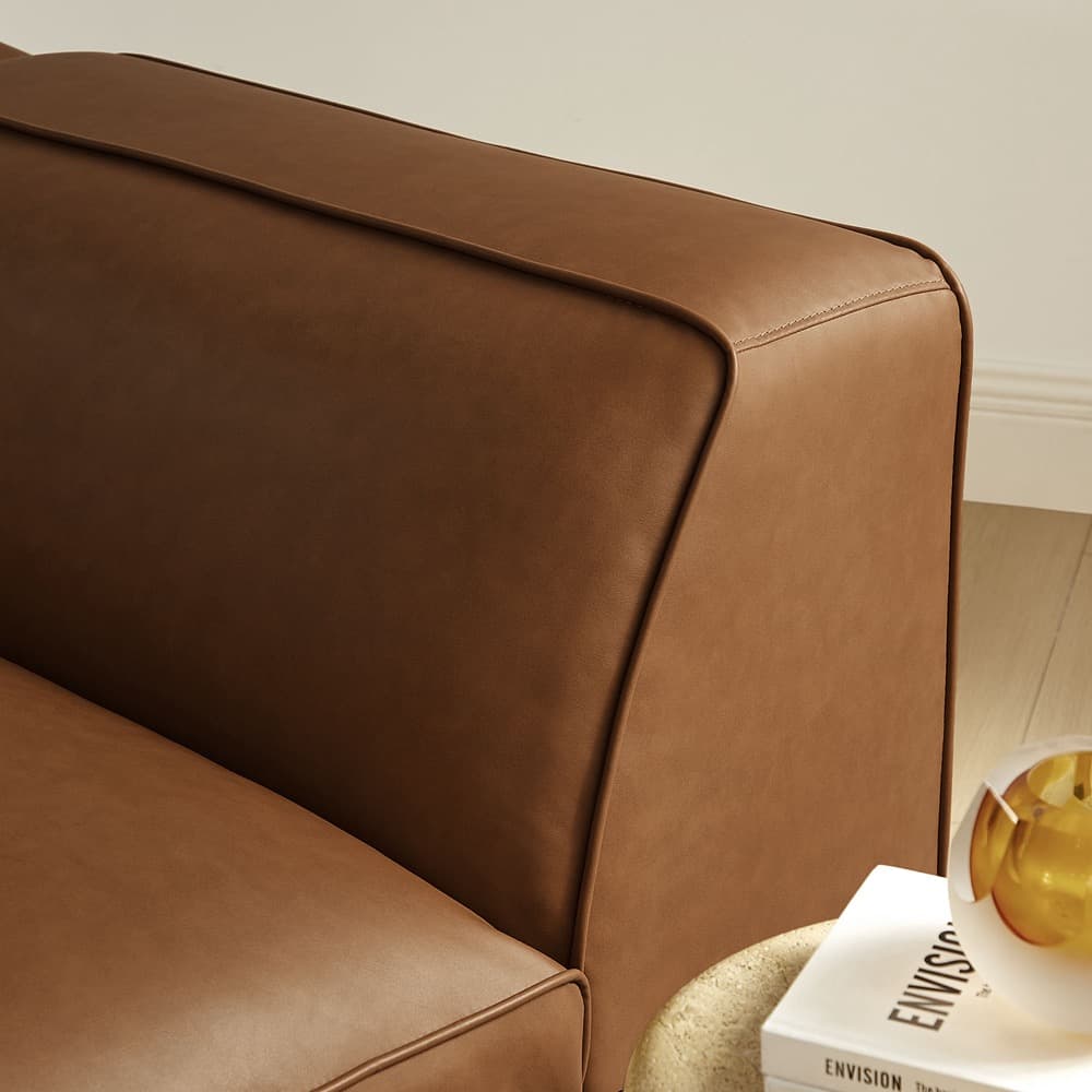 Auren Upholstered Vegan Leather Modular Left Armchair in Coffee by Modway - Image 10