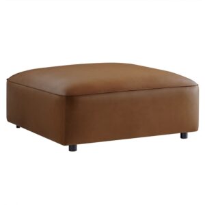 Auren Upholstered Vegan Leather Ottoman in Coffee by Modway
