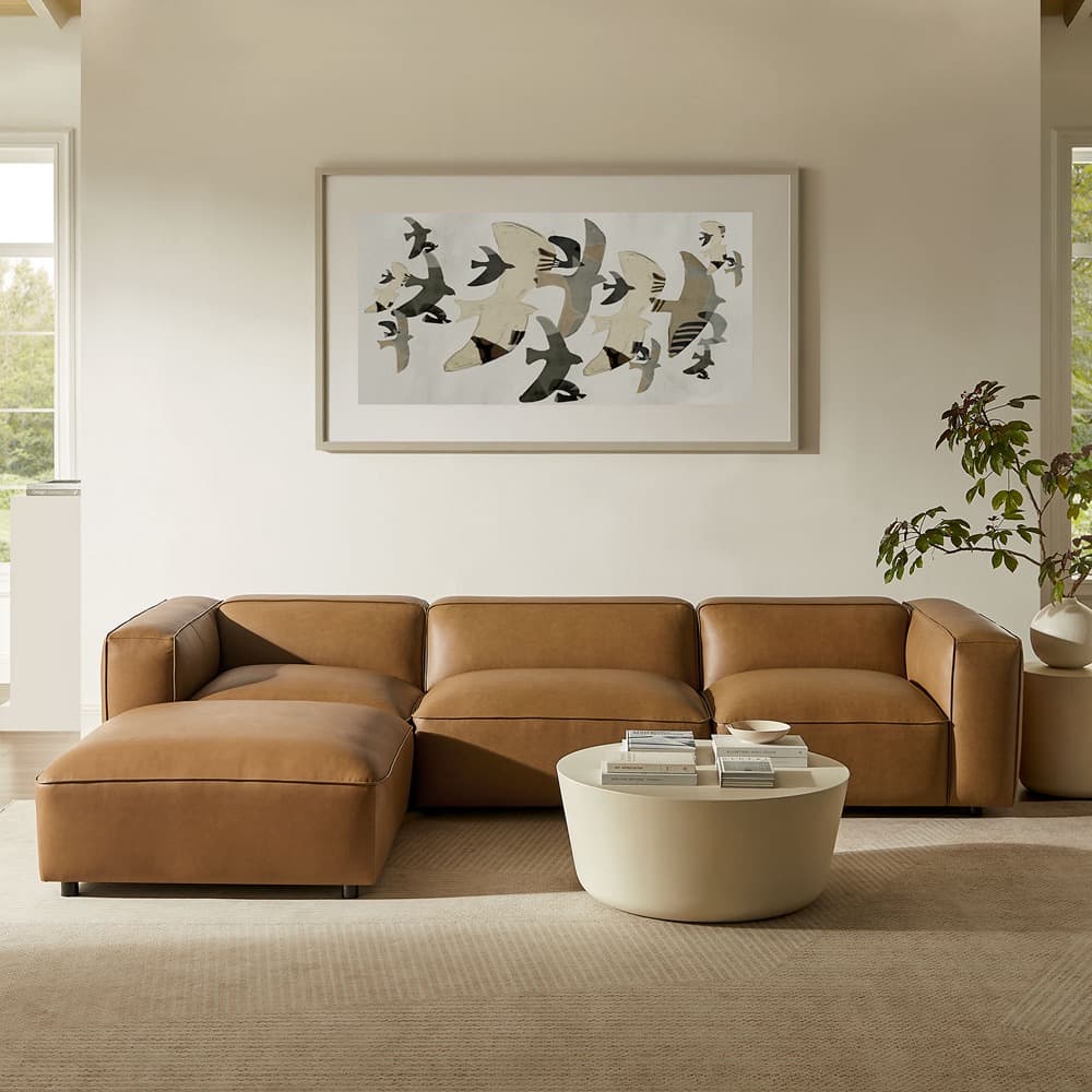 Auren 4-Piece Vegan Leather Modular Sofa Set in Camel by Modway - Image 8