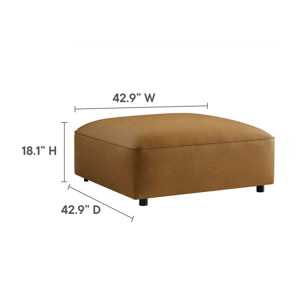 Auren 4-Piece Vegan Leather Modular Sofa Set in Camel by Modway - Image 5