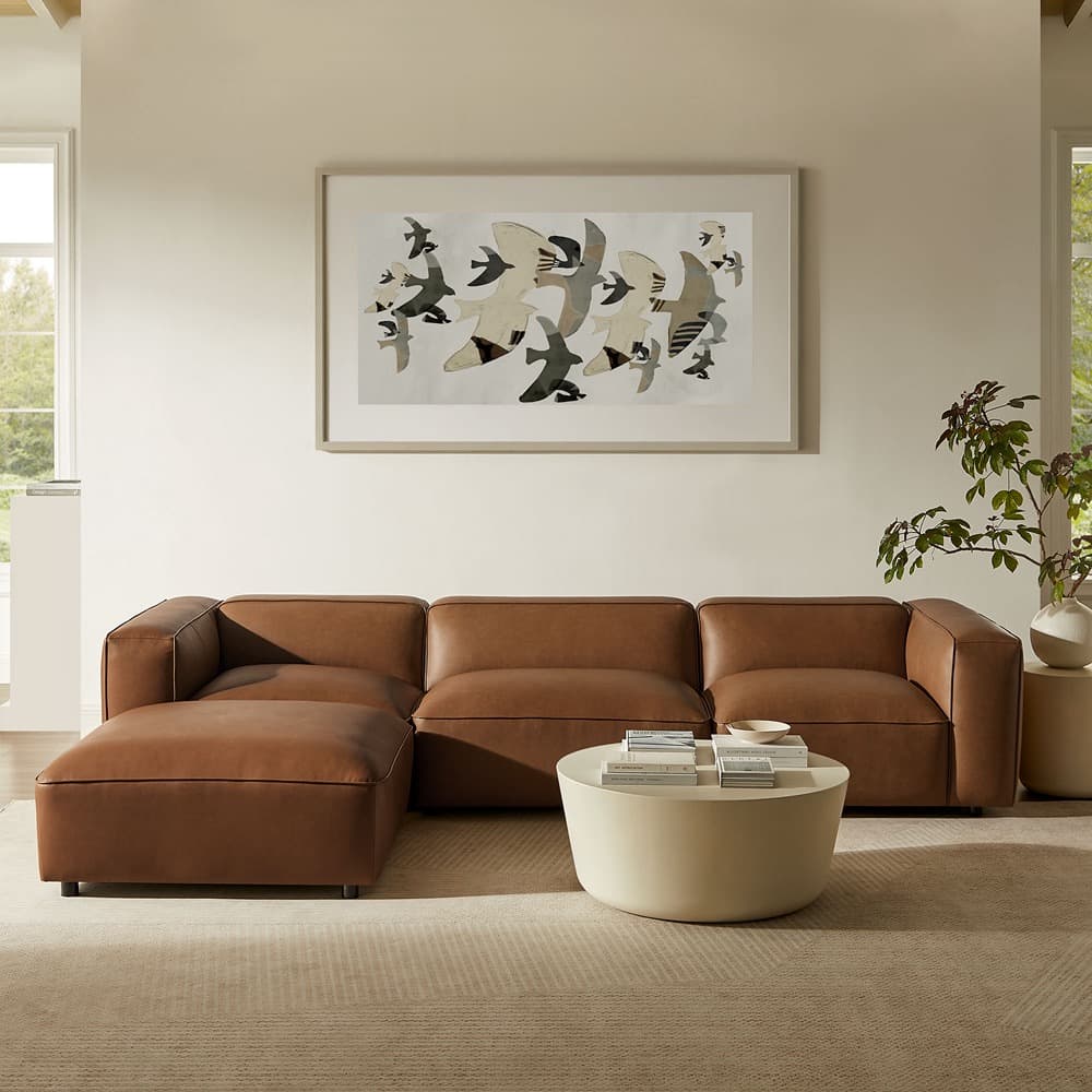 Auren 4-Piece Vegan Leather Modular Sofa Set in Coffee by Modway - Image 8