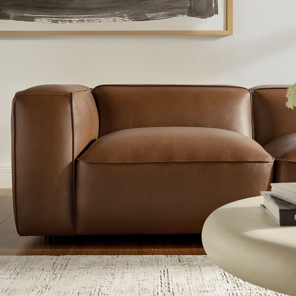 Auren 5-Piece Upholstered Vegan Leather Modular L-Shaped Sofa in Coffee by Modway - Image 9