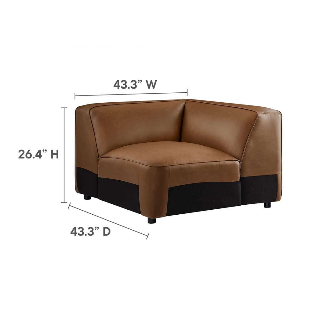 Auren 5-Piece Upholstered Vegan Leather Modular L-Shaped Sofa in Coffee by Modway - Image 5