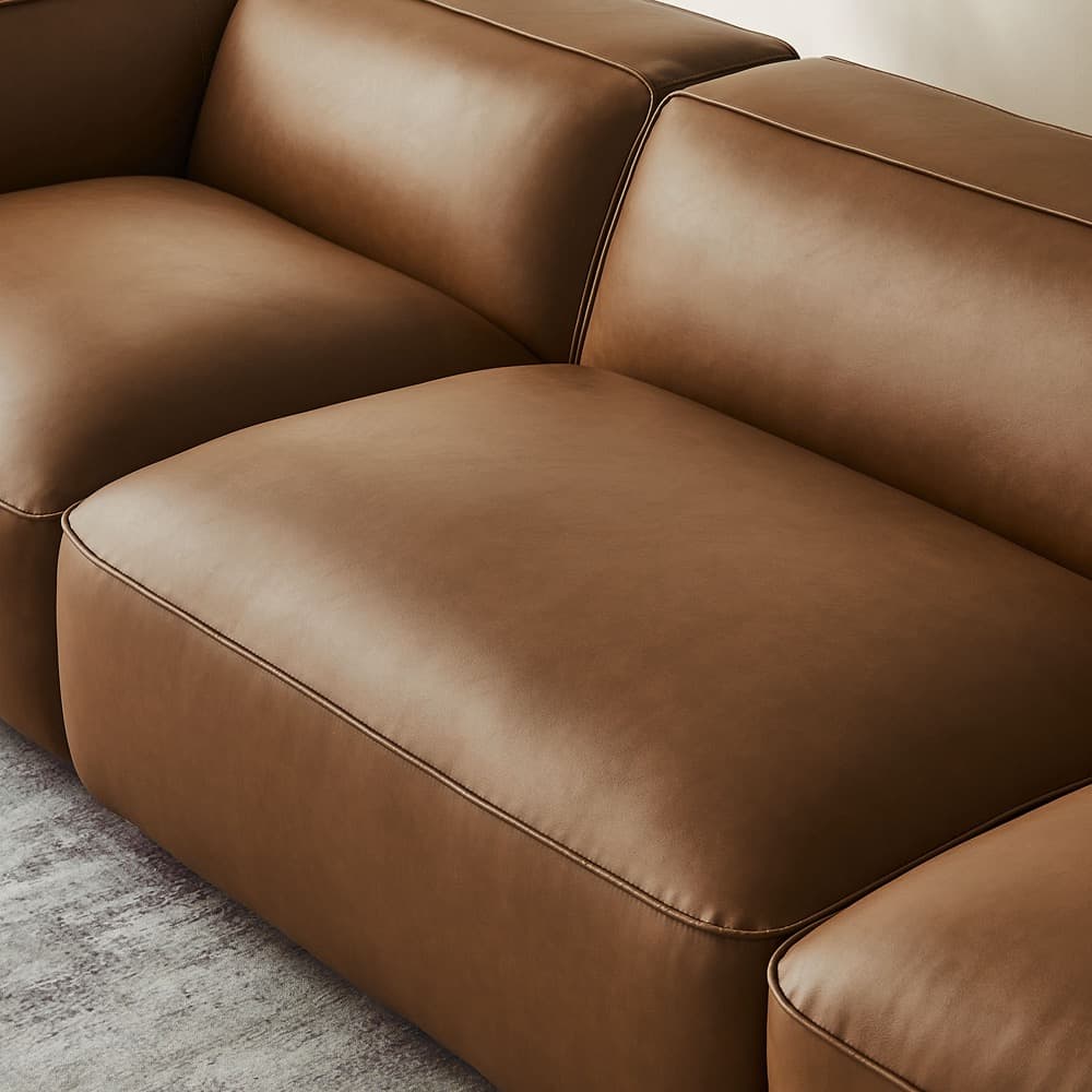 Auren 3-Piece Upholstered Vegan Leather Modular Sofa in Coffee by Modway - Image 8