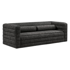 Relle Channel Tufted Boucle Upholstered Sofa in Charcoal by Modway