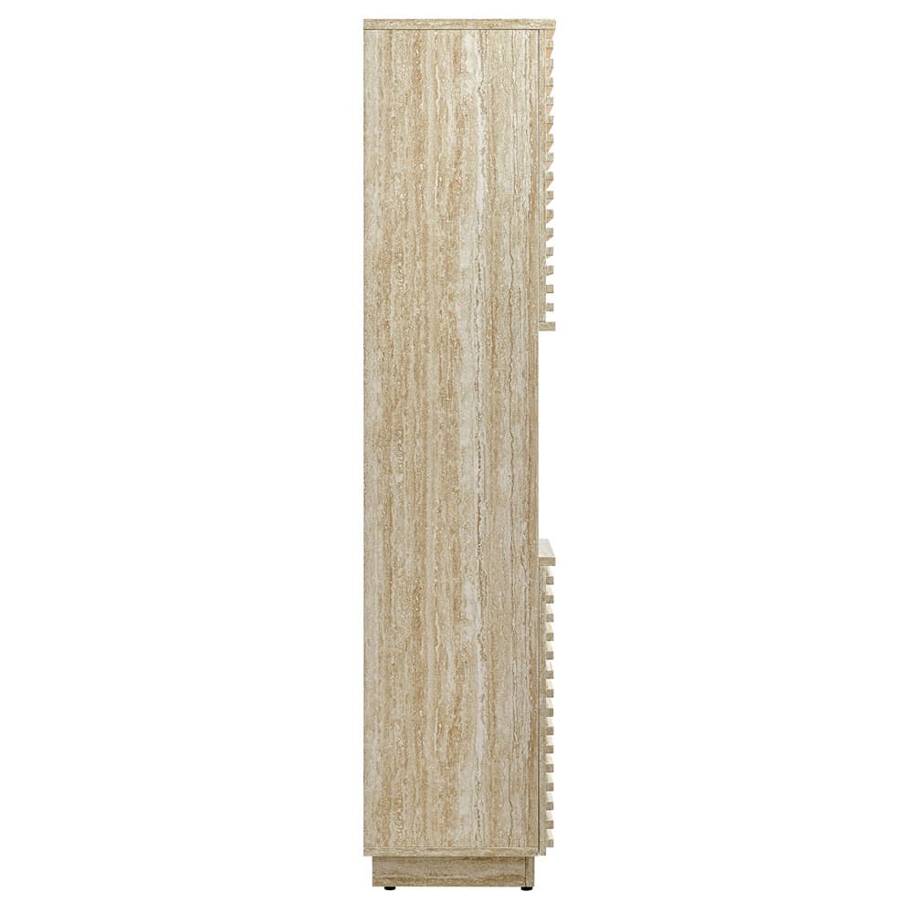 Render Tall Narrow Faux Travertine Linen Storage Cabinet in Travertine by Modway - Image 4