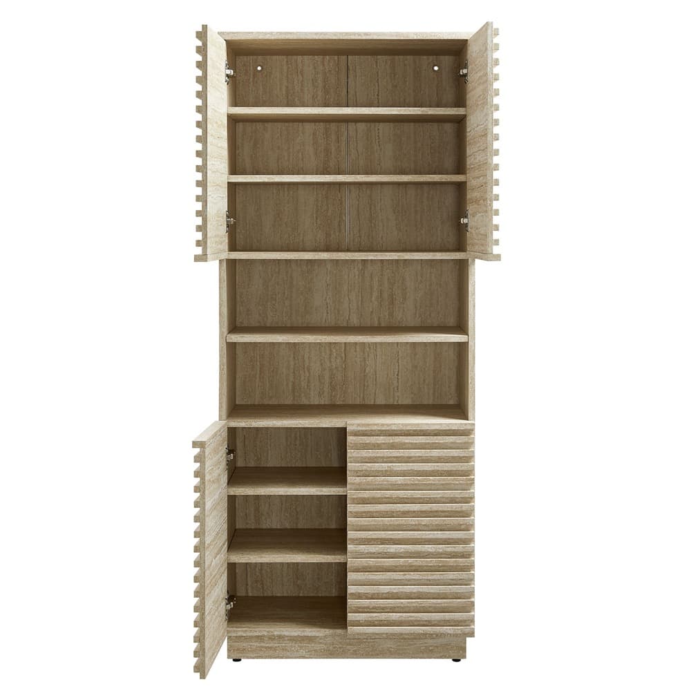 Render Tall Faux Travertine Linen Storage Cabinet in Travertine by Modway - Image 6