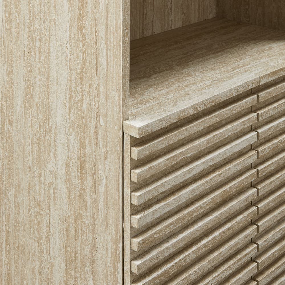 Render Tall Faux Travertine Linen Storage Cabinet in Travertine by Modway - Image 7