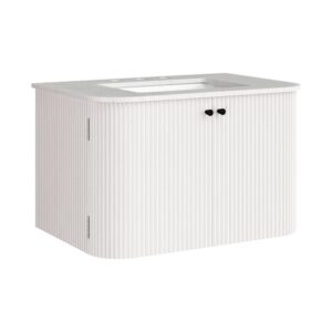 Zia 30" Wall-Mount Bathroom Vanity with Marble Sink in Ivory by Modway