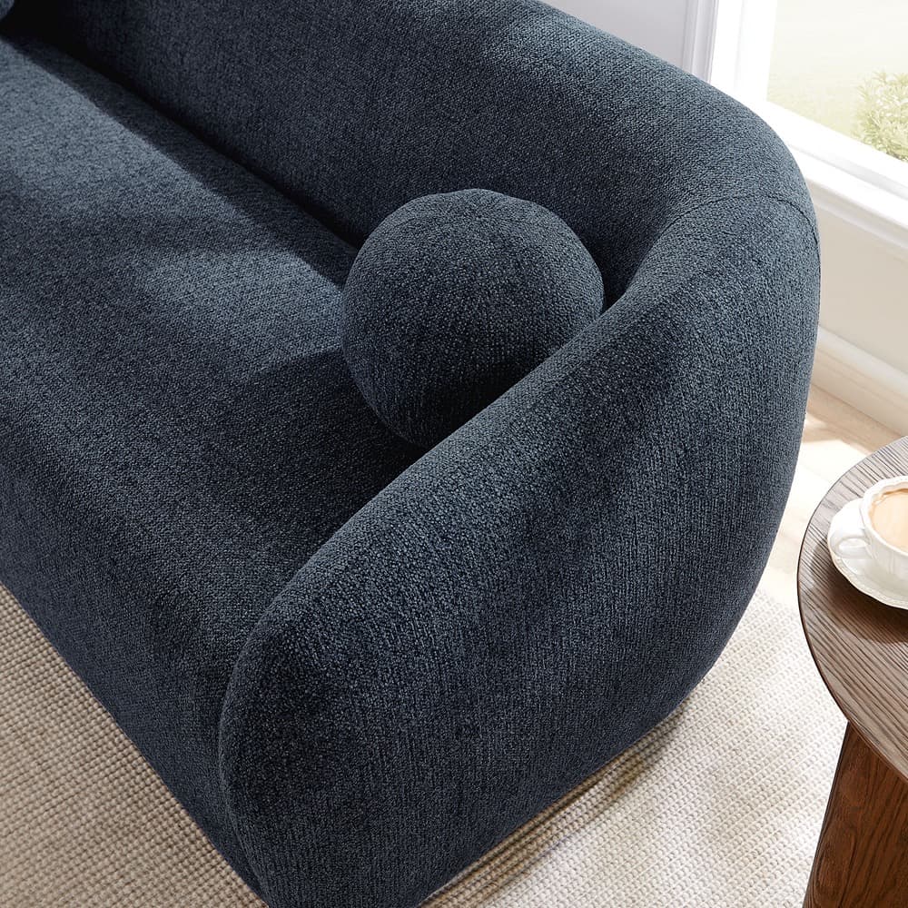 Holland 85" Chenille Fabric Sofa in Navy by Modway - Image 10