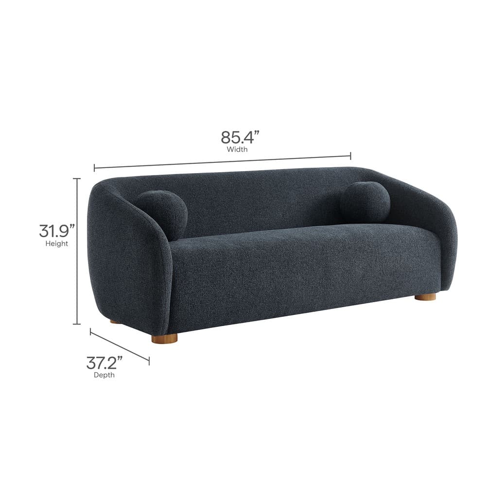 Holland 85" Chenille Fabric Sofa in Navy by Modway - Image 3