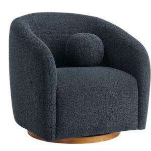 Holland Swivel Chenille Fabric Armchair in Navy by Modway