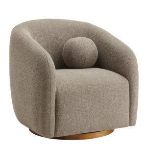 Holland Swivel Chenille Fabric Armchair in Taupe by Modway