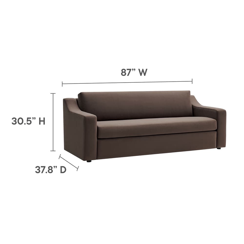 Liora Performance Velvet Sofa in Chocolate Brown by Modway - Image 2