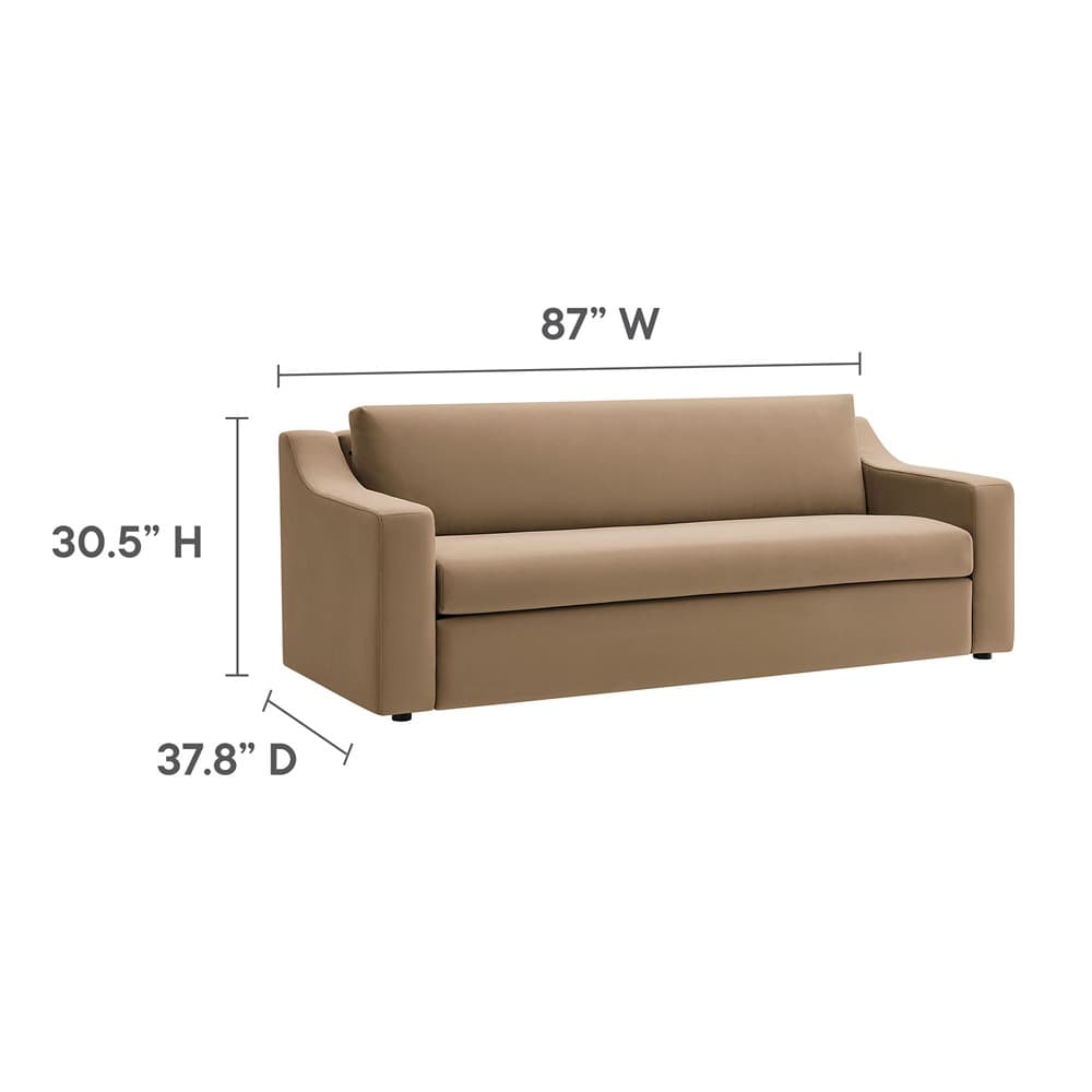 Liora Performance Velvet Sofa in Taupe by Modway - Image 2