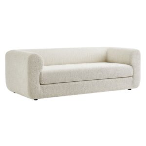 Leif 89" Boucle Upholstered Sofa in Pearl by Modway