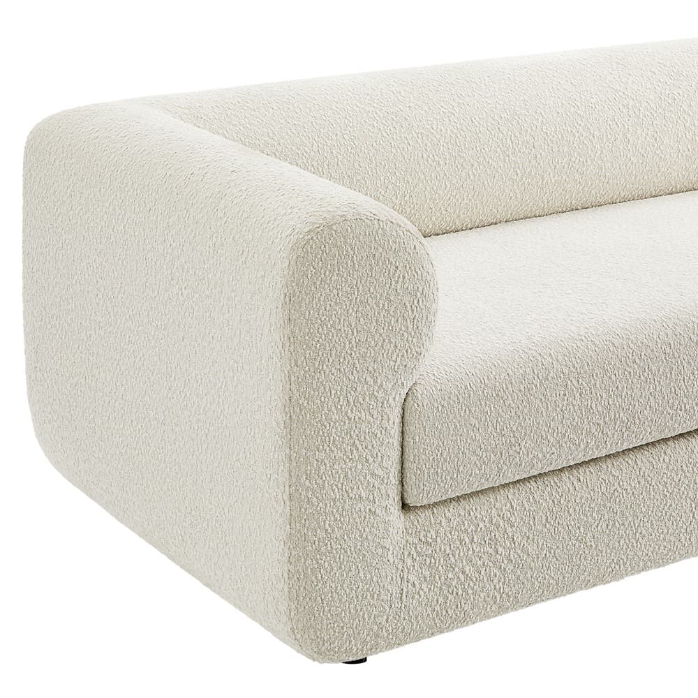 Leif 89" Boucle Upholstered Sofa in Pearl by Modway - Image 7
