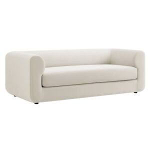 Leif 89" Performance Velvet Upholstered Sofa in Alabaster by Modway