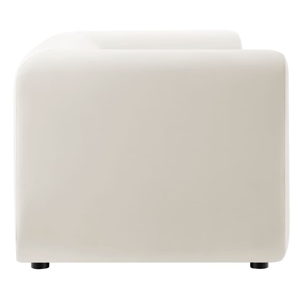 Leif 89" Performance Velvet Upholstered Sofa in Alabaster by Modway - Image 4