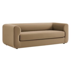 Leif 89" Performance Velvet Upholstered Sofa in Taupe by Modway