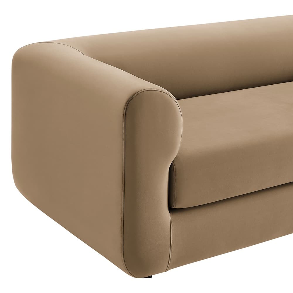 Leif 89" Performance Velvet Upholstered Sofa in Taupe by Modway - Image 7