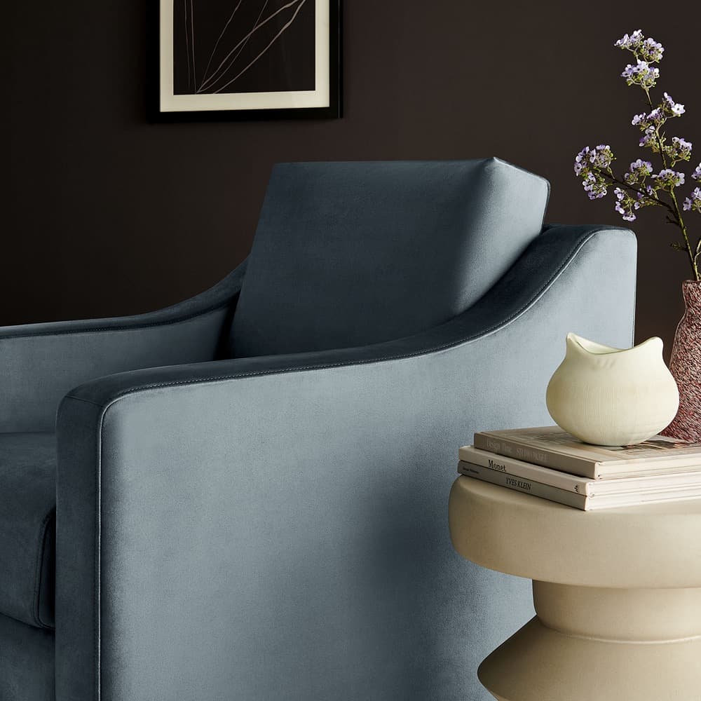 Liora Performance Velvet Armchair in Cadet Blue by Modway - Image 9