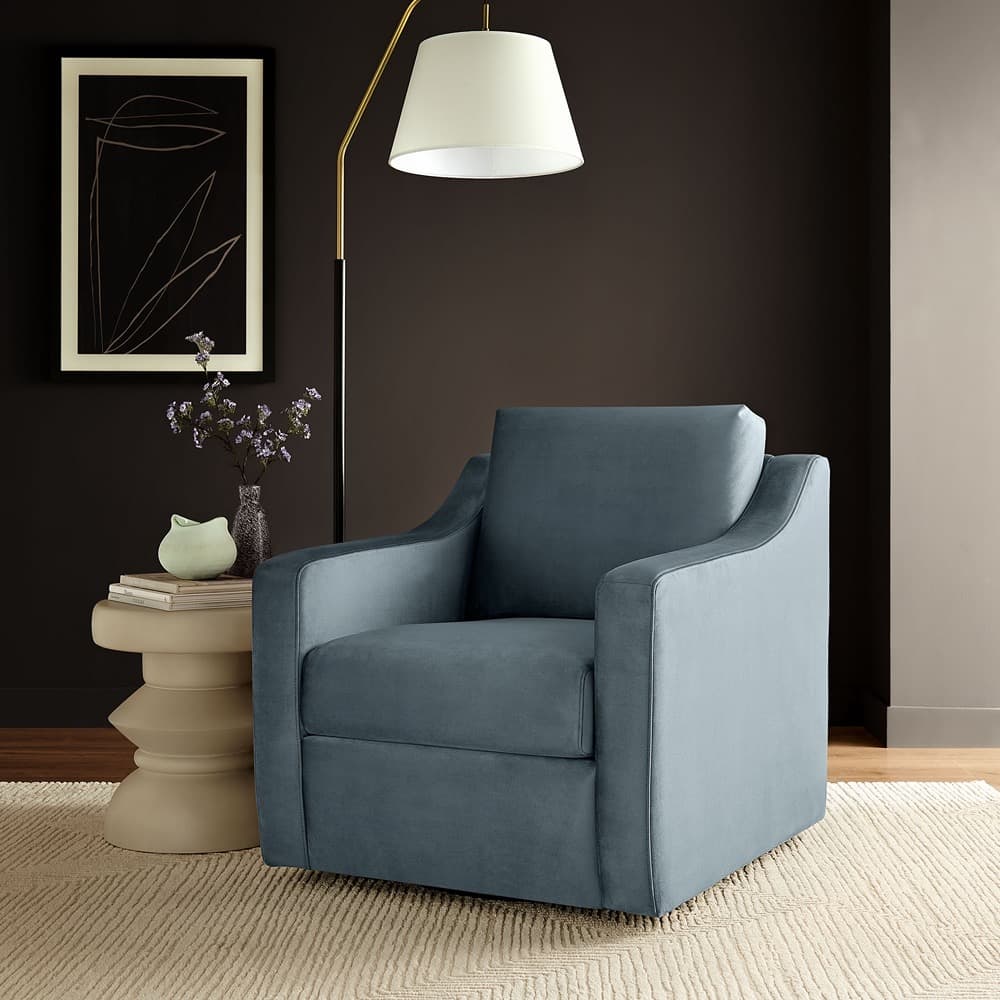Liora Performance Velvet Armchair in Cadet Blue by Modway - Image 8