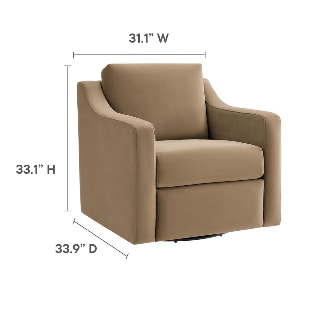Liora Performance Velvet Armchair in Taupe by Modway - Image 2