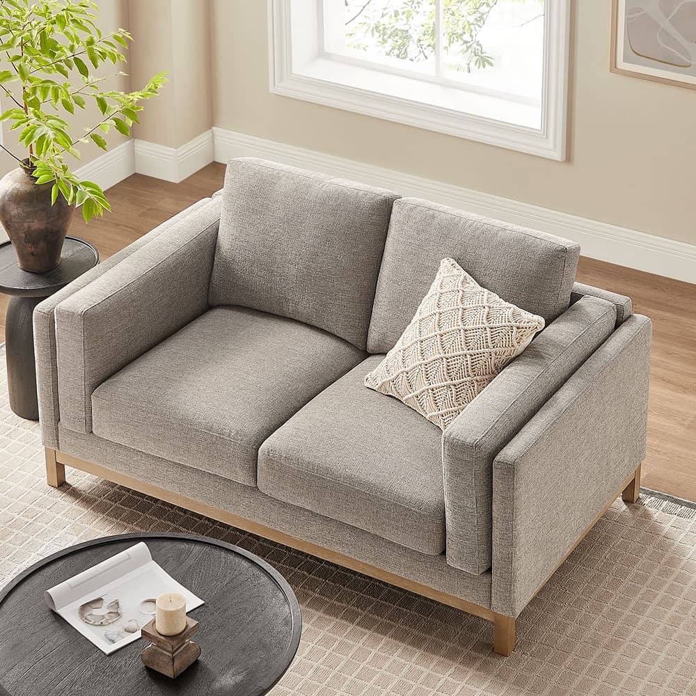 Roscoe 63 inch Fabric Loveseat in Pewter by Modway - Image 9