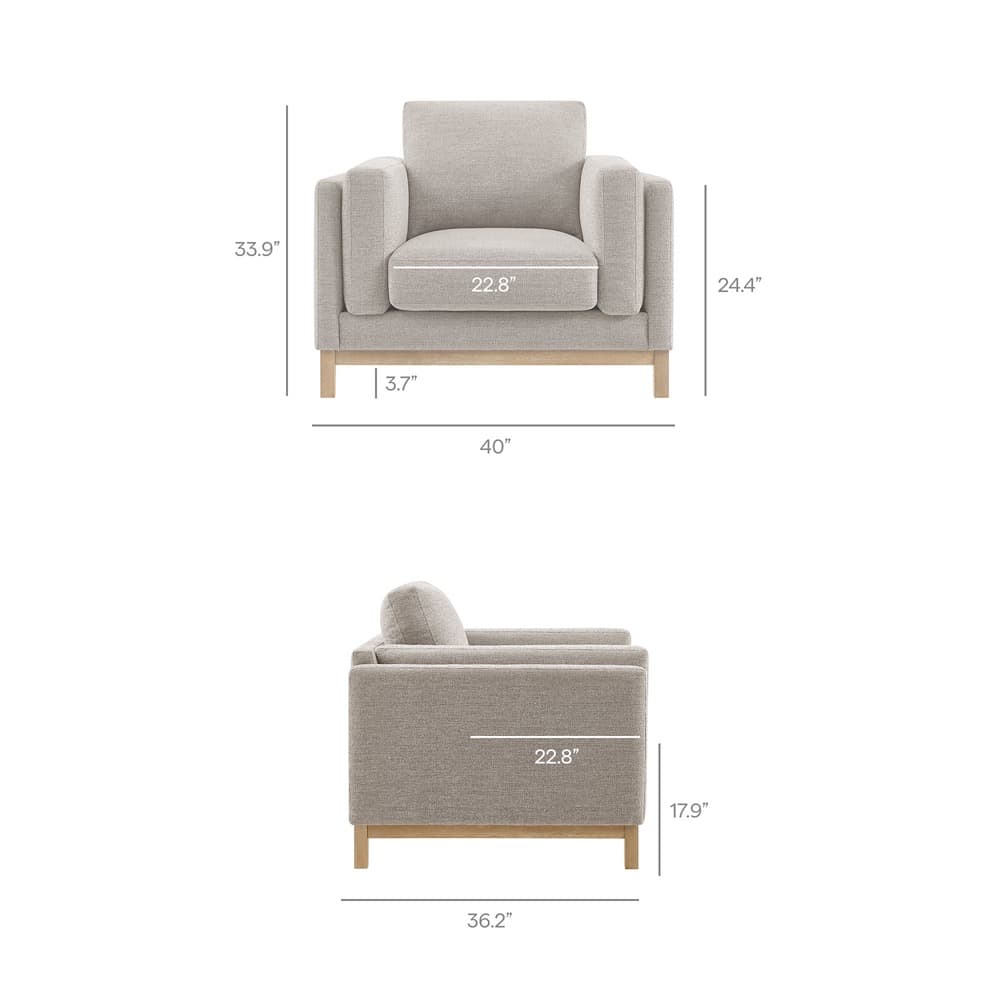 Roscoe Fabric Armchair in Pewter by Modway - Image 3