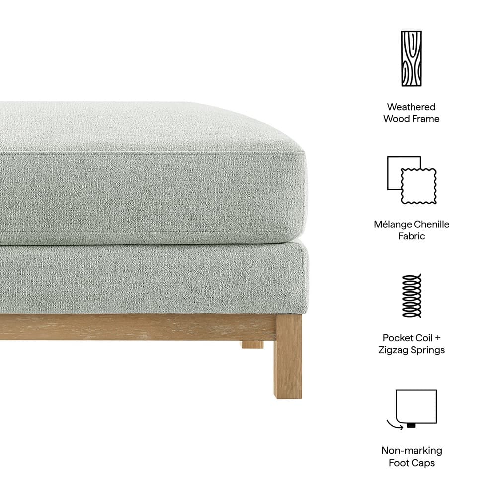 Roscoe Fabric Ottoman in Mist by Modway - Image 2