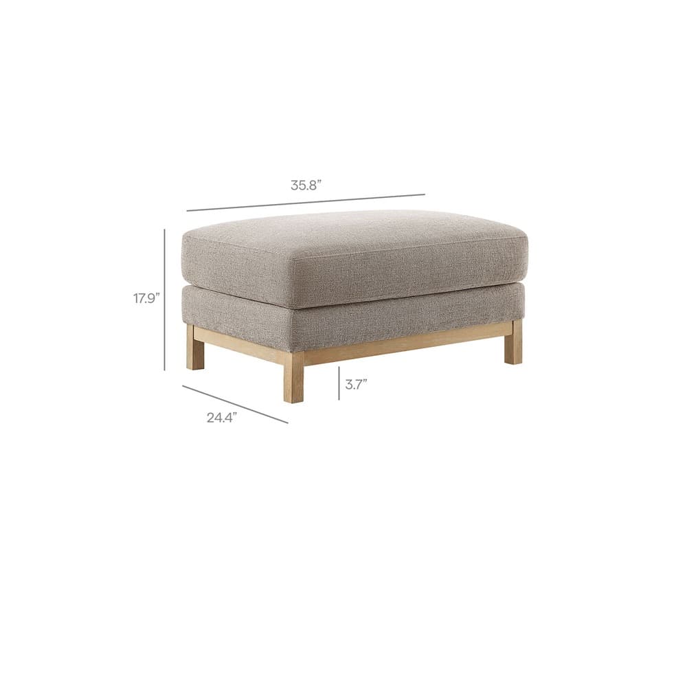Roscoe Fabric Ottoman in Pewter by Modway - Image 3