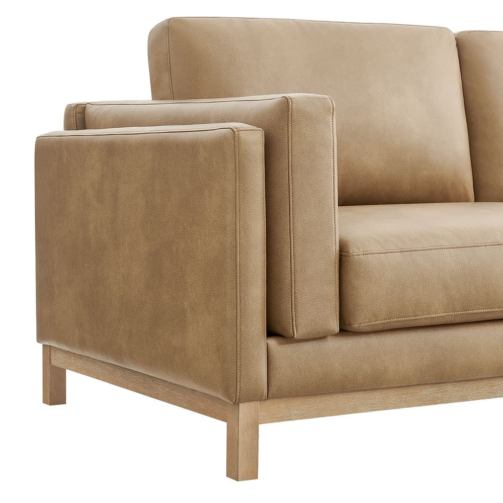 Roscoe 81 inch Vegan Leather Sofa in Toast by Modway - Image 7