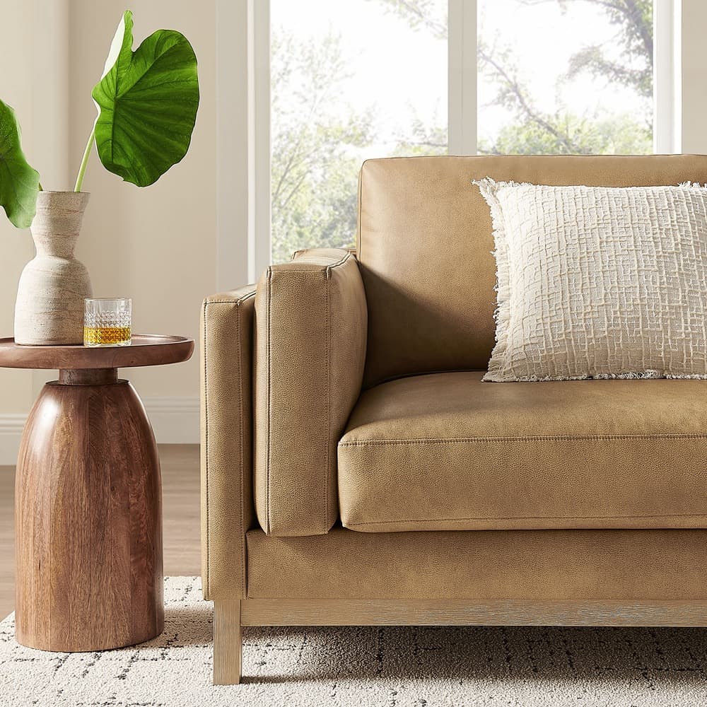 Roscoe 81 inch Vegan Leather Sofa in Toast by Modway - Image 10