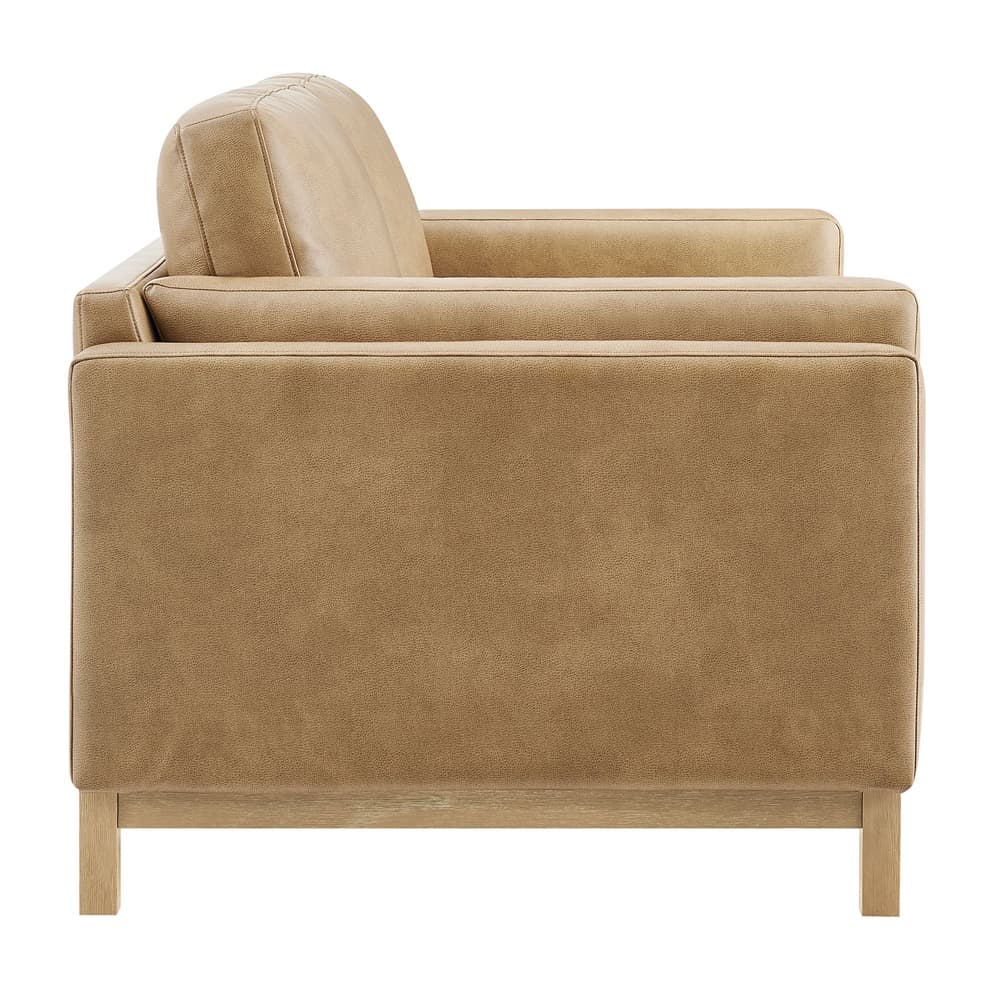 Roscoe 63 inch Vegan Leather Loveseat in Toast by Modway - Image 4