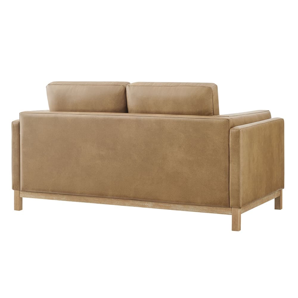 Roscoe 63 inch Vegan Leather Loveseat in Toast by Modway - Image 5