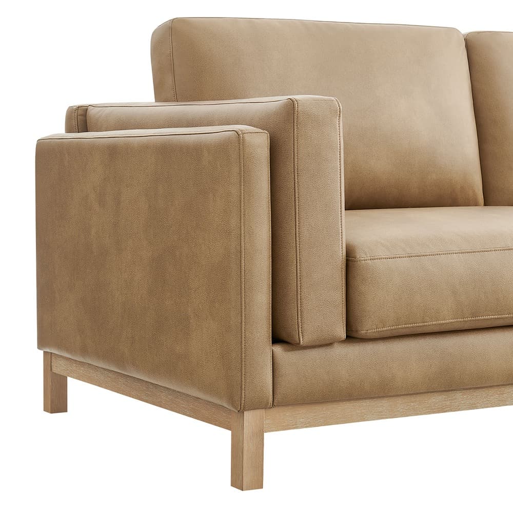 Roscoe 63 inch Vegan Leather Loveseat in Toast by Modway - Image 7
