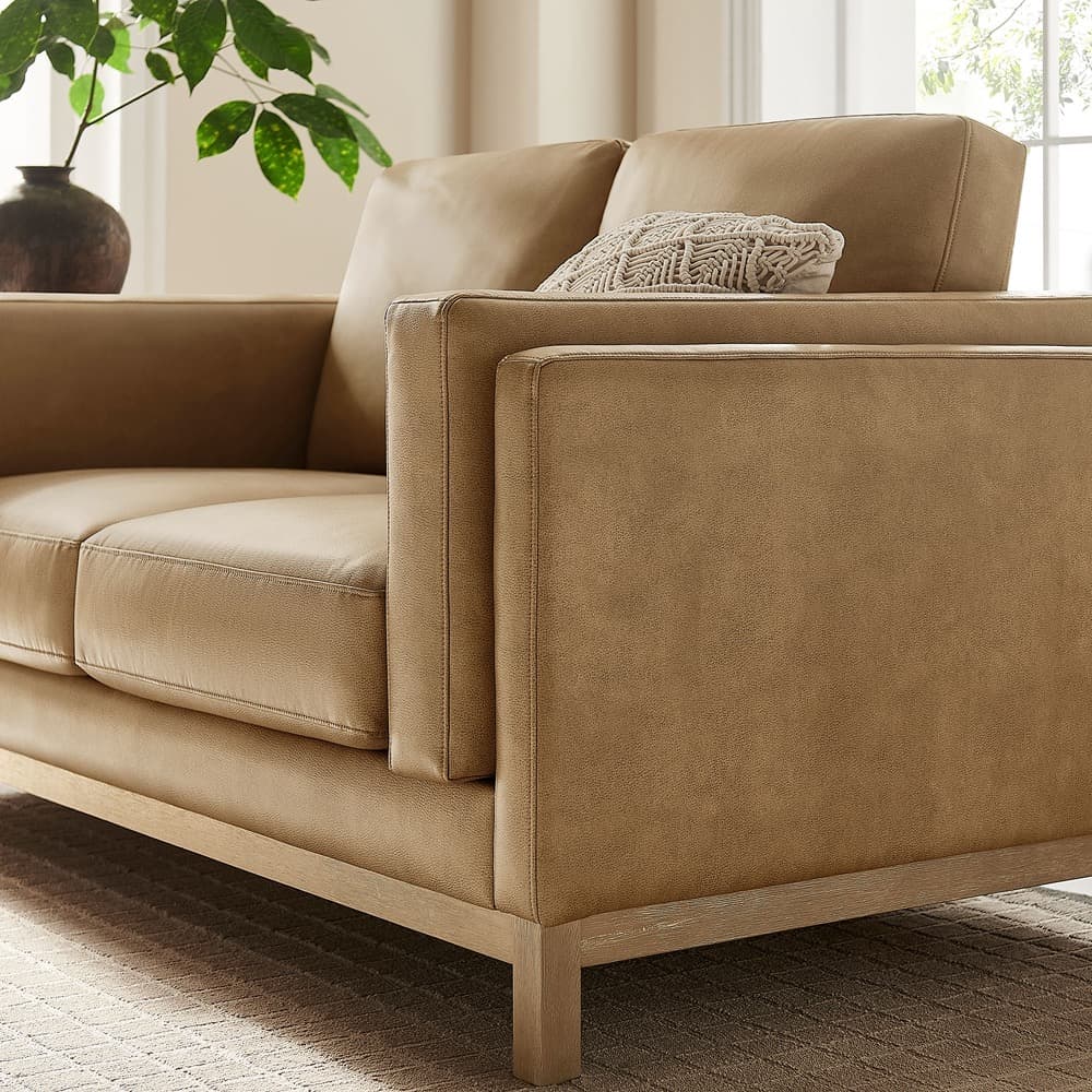 Roscoe 63 inch Vegan Leather Loveseat in Toast by Modway - Image 10