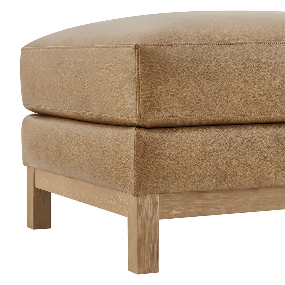 Roscoe Vegan Leather Ottoman in Toast by Modway - Image 7