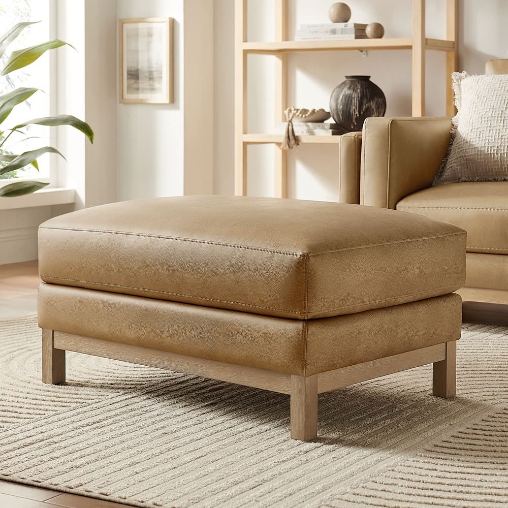 Roscoe Vegan Leather Ottoman in Toast by Modway - Image 8