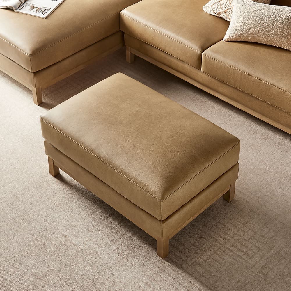 Roscoe Vegan Leather Ottoman in Toast by Modway - Image 9