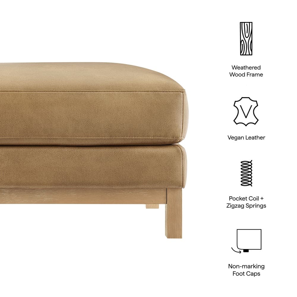 Roscoe Vegan Leather Ottoman in Toast by Modway - Image 2