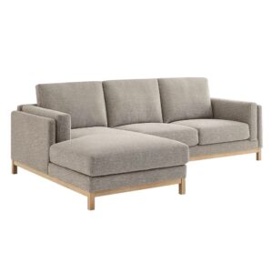 Roscoe Left-Facing Fabric Sectional Sofa with Chaise in Pewter by Modway