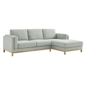 Roscoe Right-Facing Fabric Sectional Sofa with Chaise in Mist by Modway